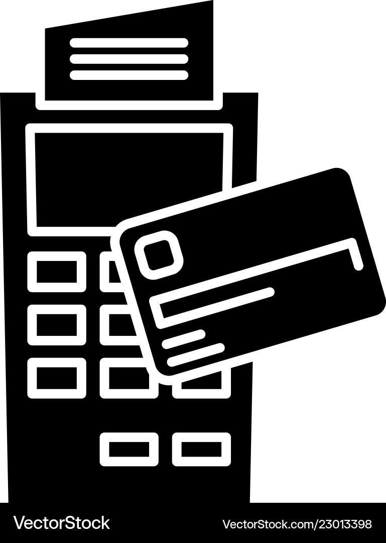 Payment by non-cash money black icon sign Payment by non-cash money black icon sign vector image