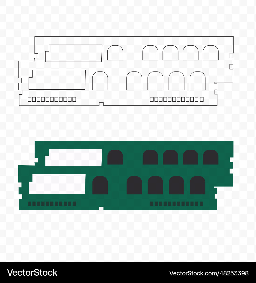 Ram - computer memory hardware clip vector image