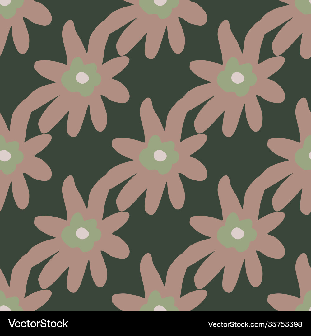 Simple abstract botanic seamless pattern vector image