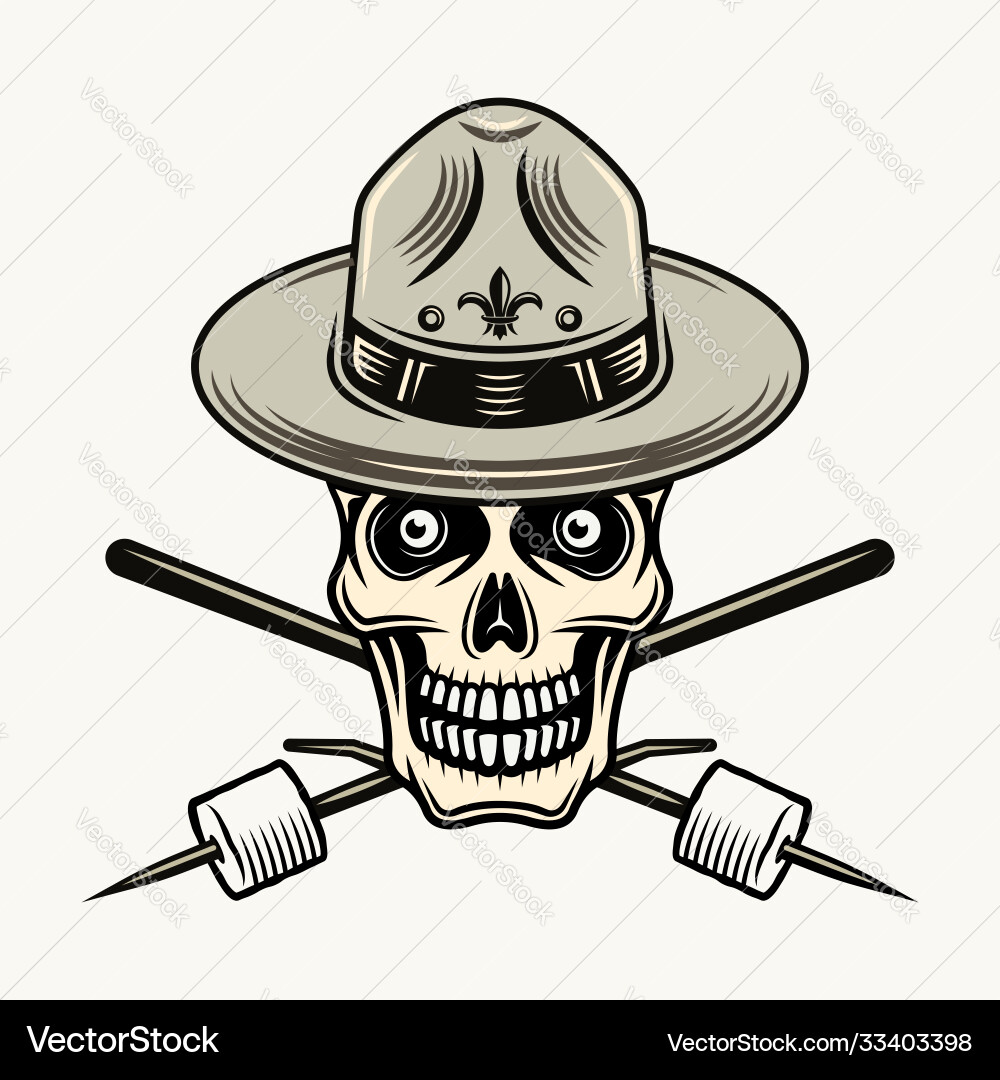 Skull Scout with Marshmallows Vector Image