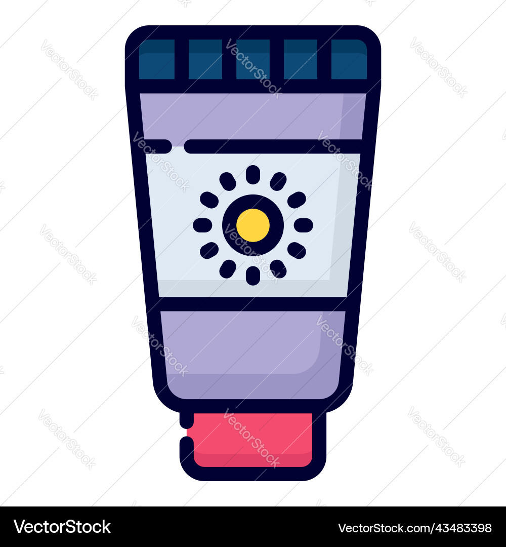 Sun block icon colored outline style for web Vector Image