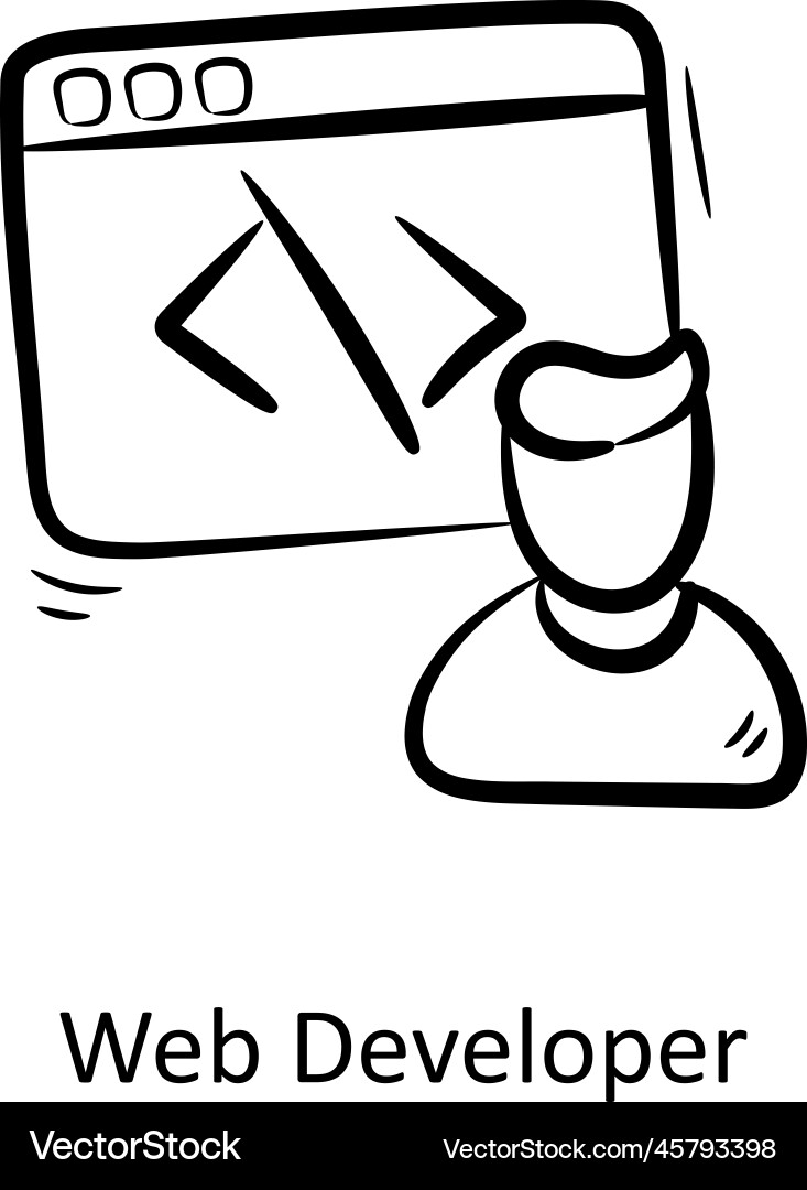 Web developer outline icon design pr vector image