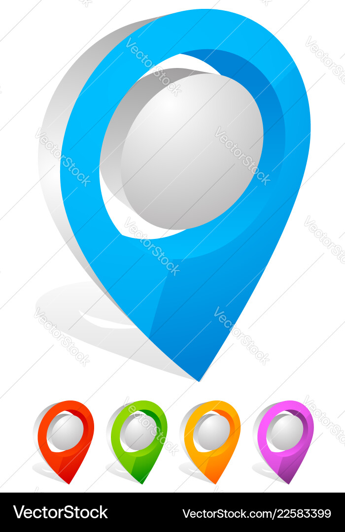 3d map pin marker address location icon 3d map pin marker address location icon vector image