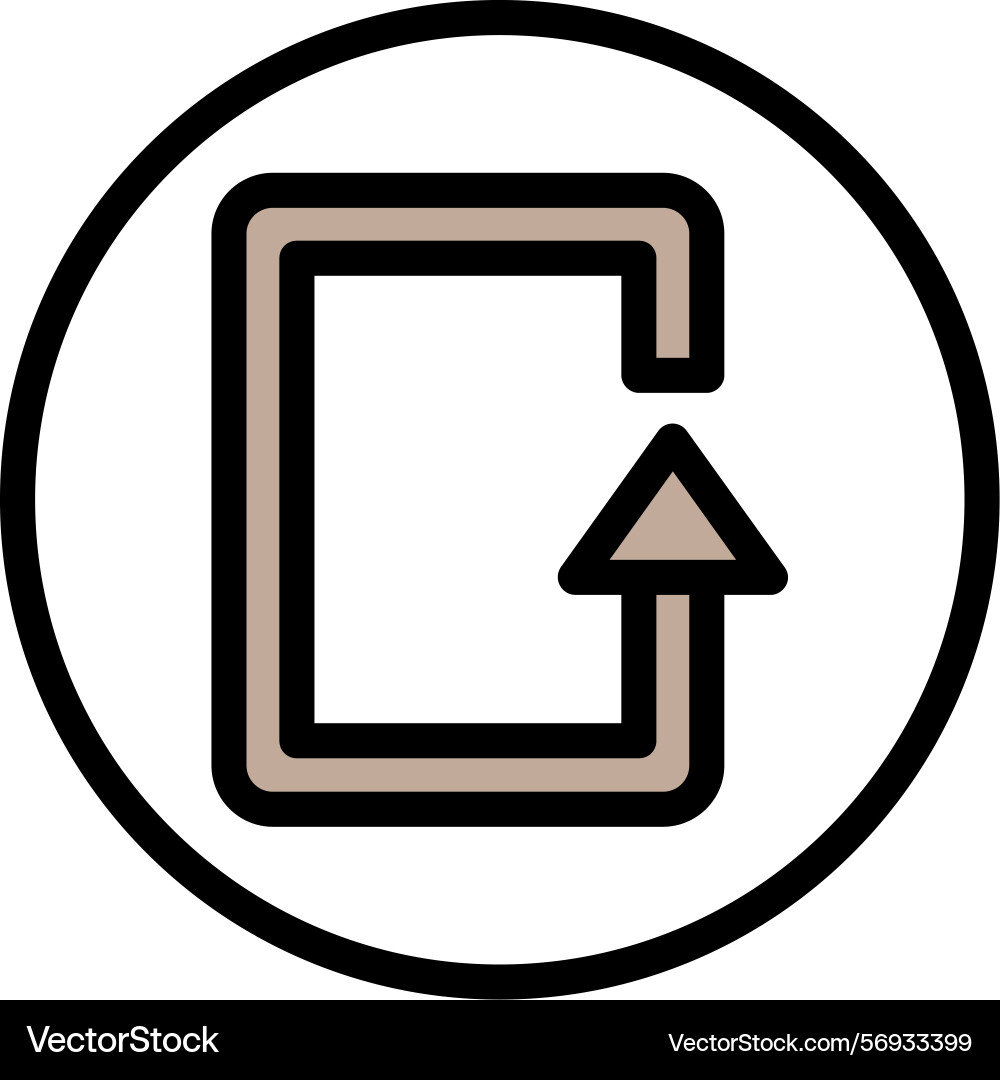 Arrow loop up line filled style icon design Vector Image