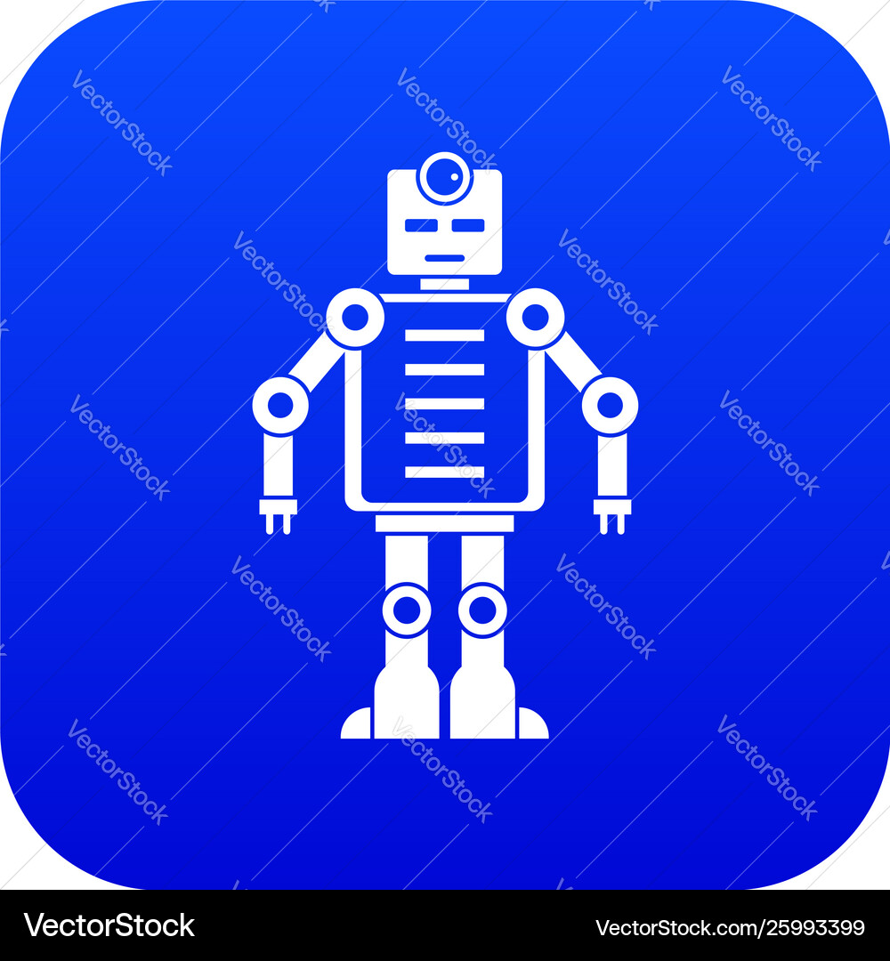 Artificial intelligence robot icon digital blue Vector Image