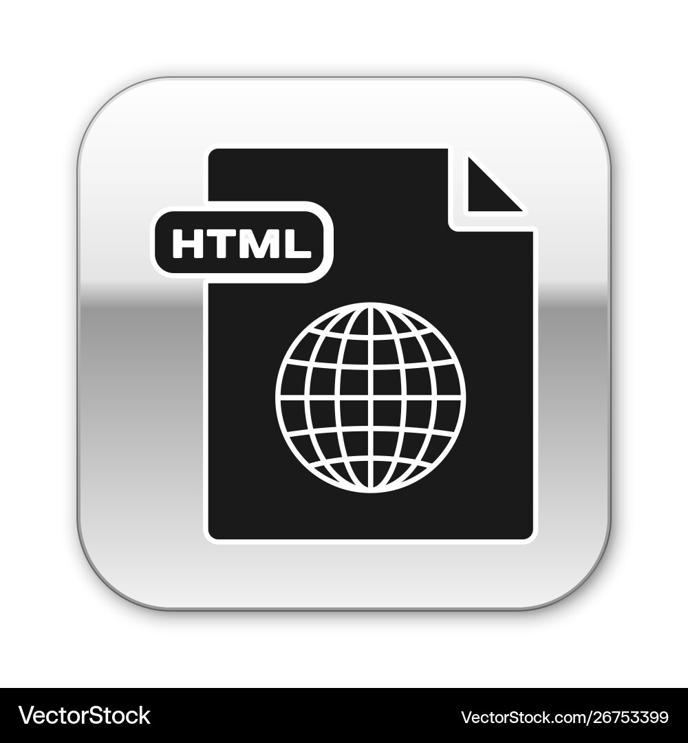 Black html file document download button Black html file document download button vector image