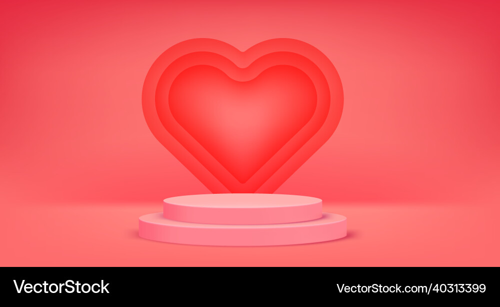 Bright red scene with heart shape horizontal Bright red scene with heart shape horizontal vector image