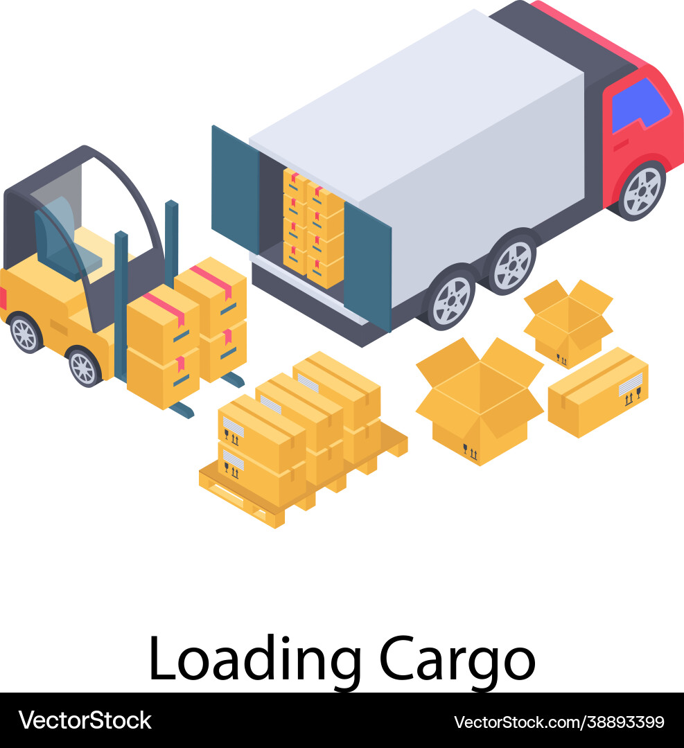 Cargo container loading Vector Image