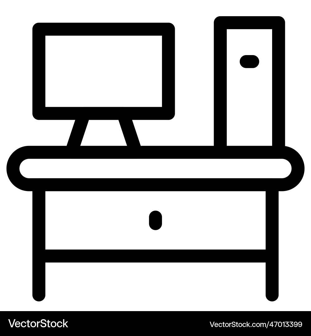 Computer table setup for workplace Vector Image