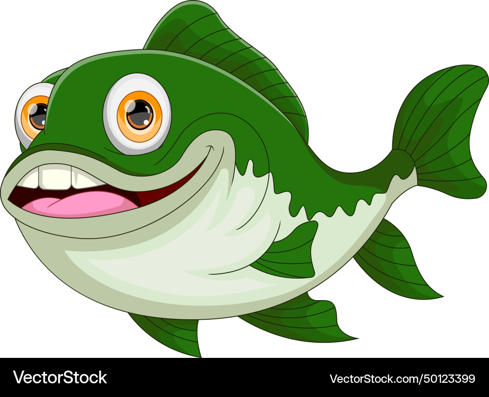 Cute fish cartoon Royalty Free Vector Image - VectorStock
