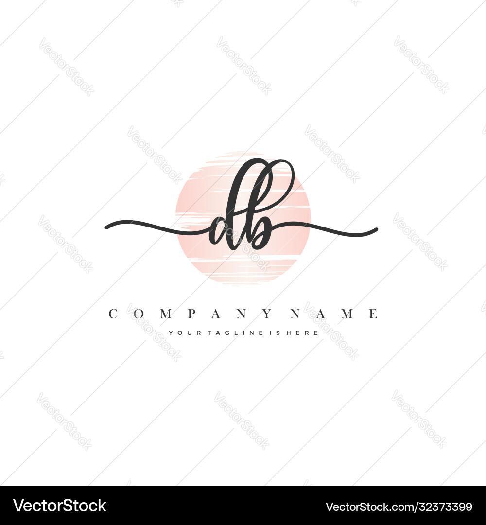 Db initial handwriting logo Db initial handwriting logo Vector Image