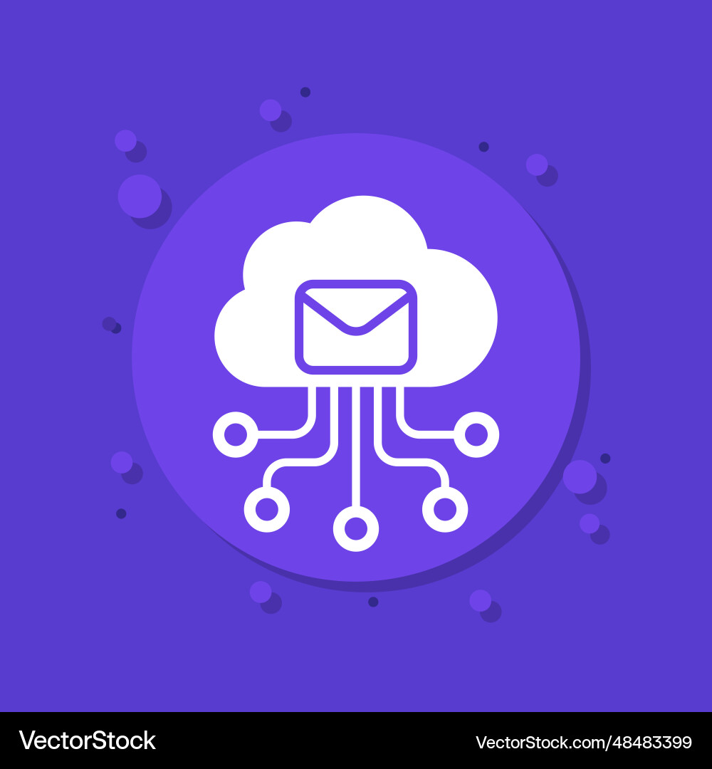 Email automation saas icon with a cloud vector image