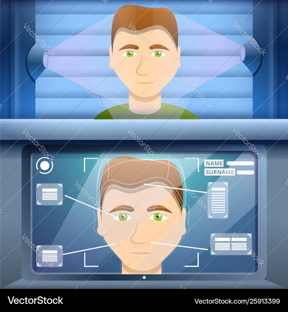 Face recognition system concept background Face recognition system concept background vector image