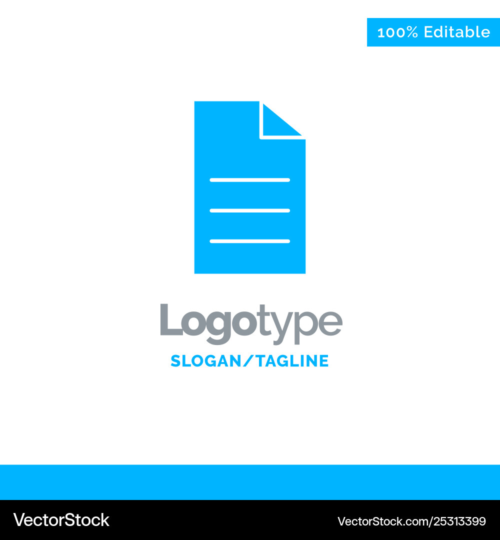File data user interface blue solid logo template File data user interface blue solid logo template vector image