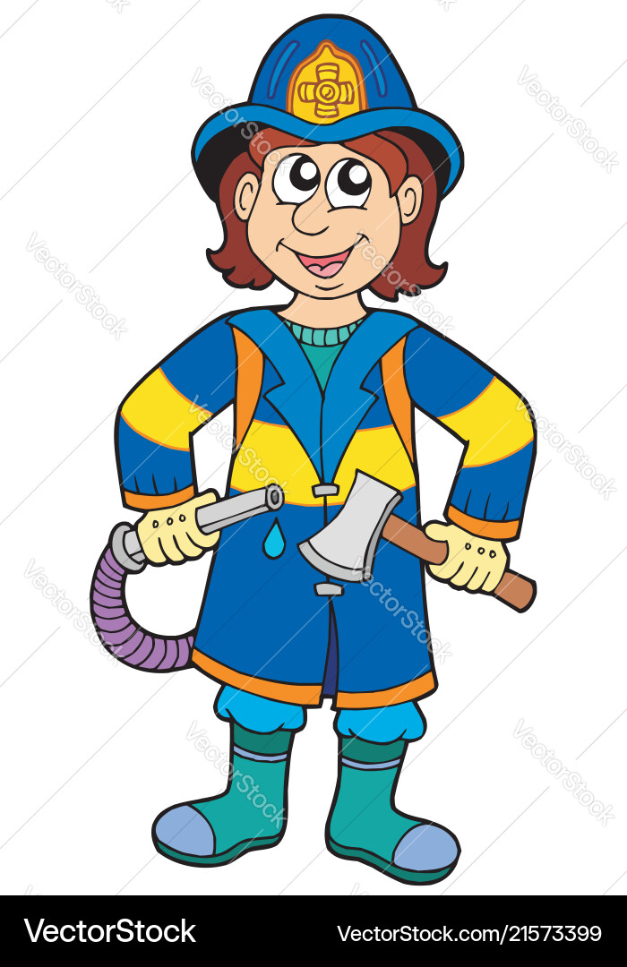 Fireman with axe Fireman with axe vector image