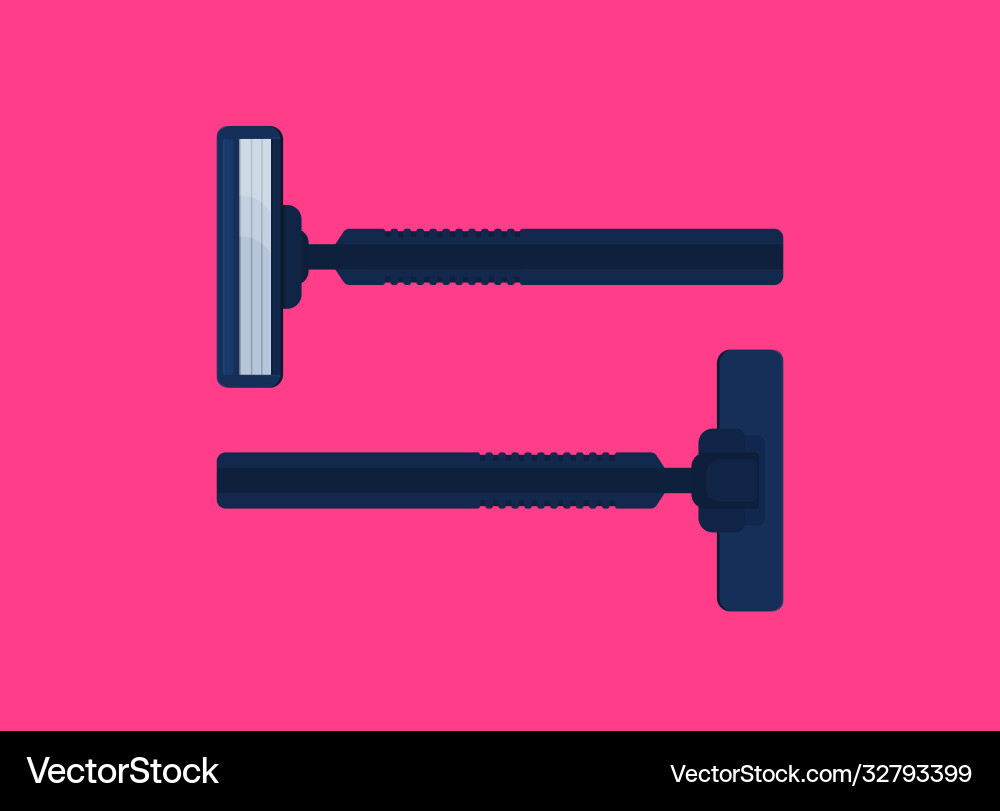 Flat razor isolated on color background Vector Image