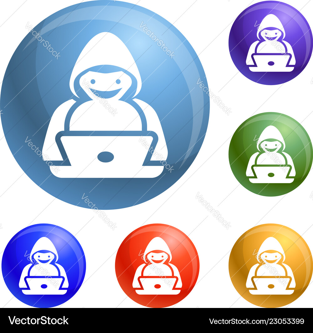 Hacker icons set Hacker icons set vector image