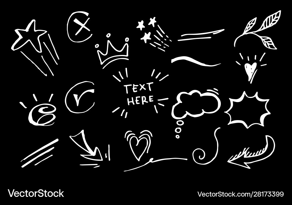Hand drawn collection design element Vector Image