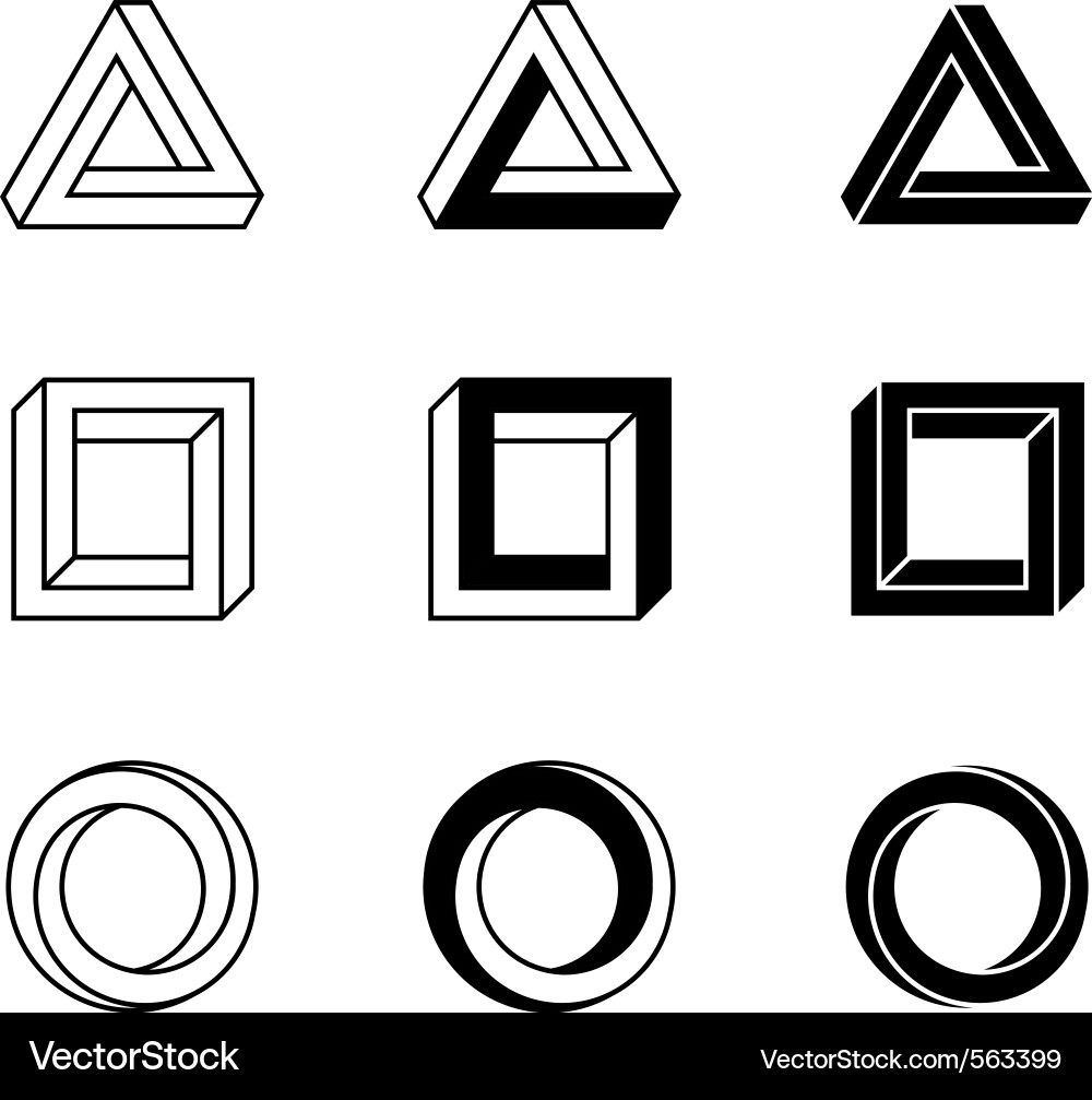 Impossible Geometry: Triangles and Cubes vector image