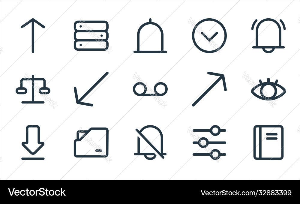 Interface line icons linear set quality Interface line icons linear set quality vector image