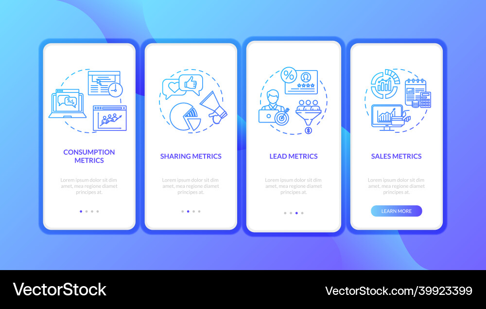 Internet commerce metrics onboarding mobile app Internet commerce metrics onboarding mobile app vector image
