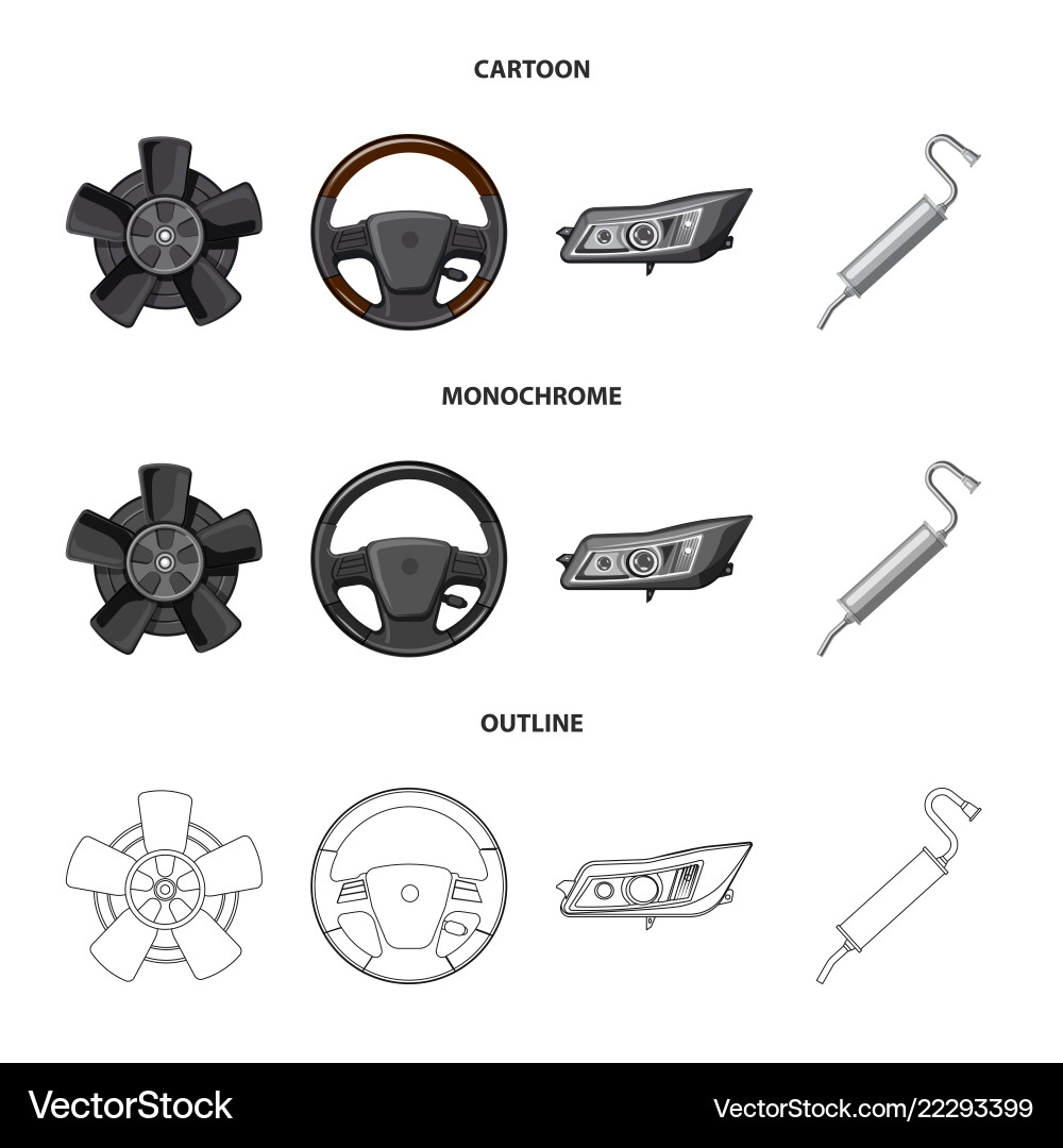 Isolated object of auto and part symbol Vector Image