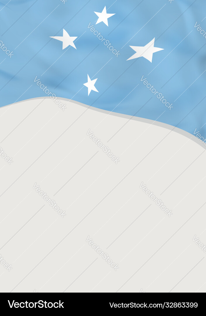 Leaflet design with flag micronesia template Vector Image
