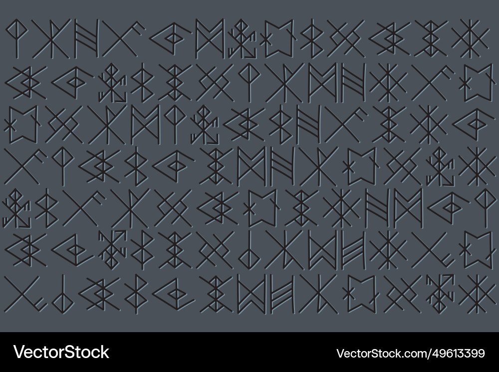 Line of the rune character pattern on dark grey Line of the rune character pattern on dark grey vector image