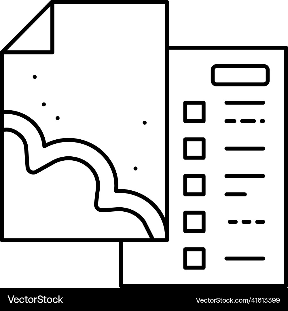 Litmus paper with image line icon Vector Image