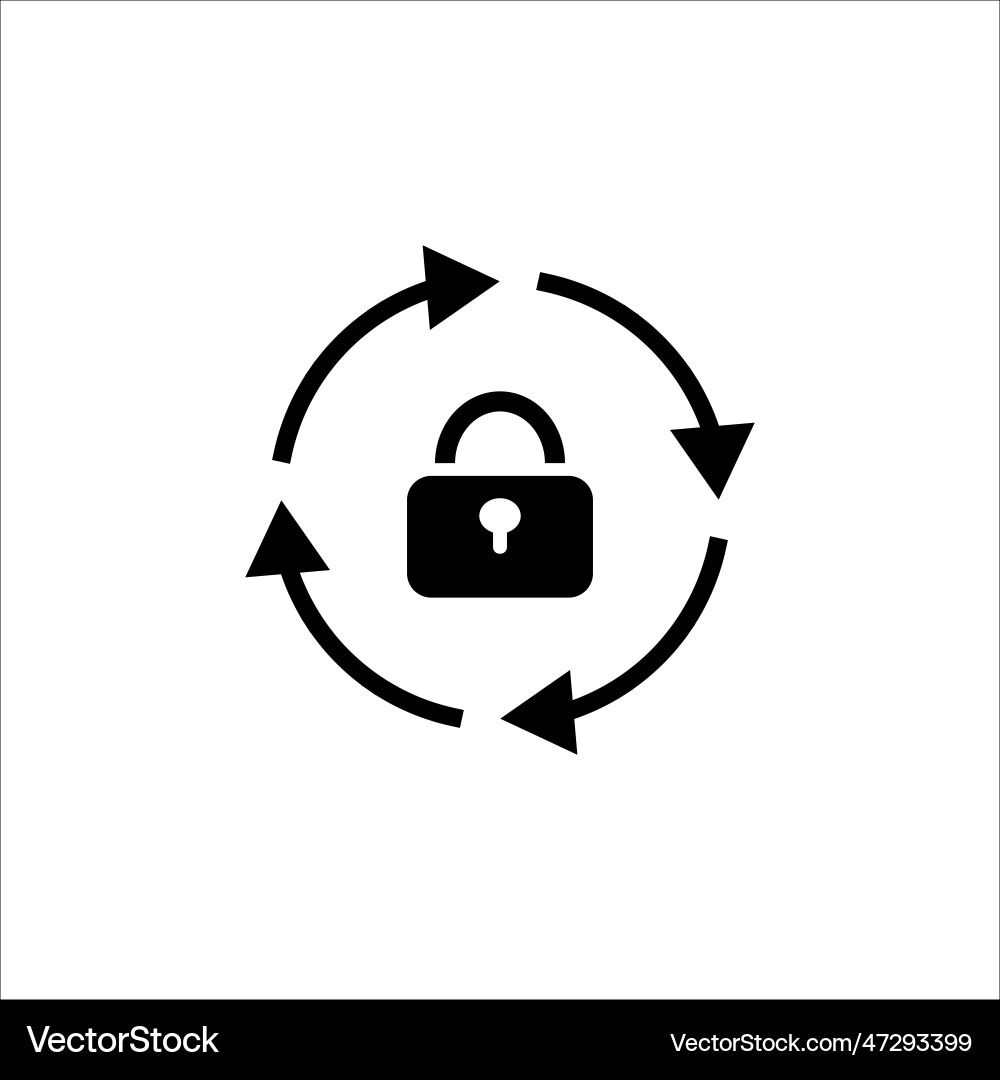 Lock with round arrows update reboot Vector Image