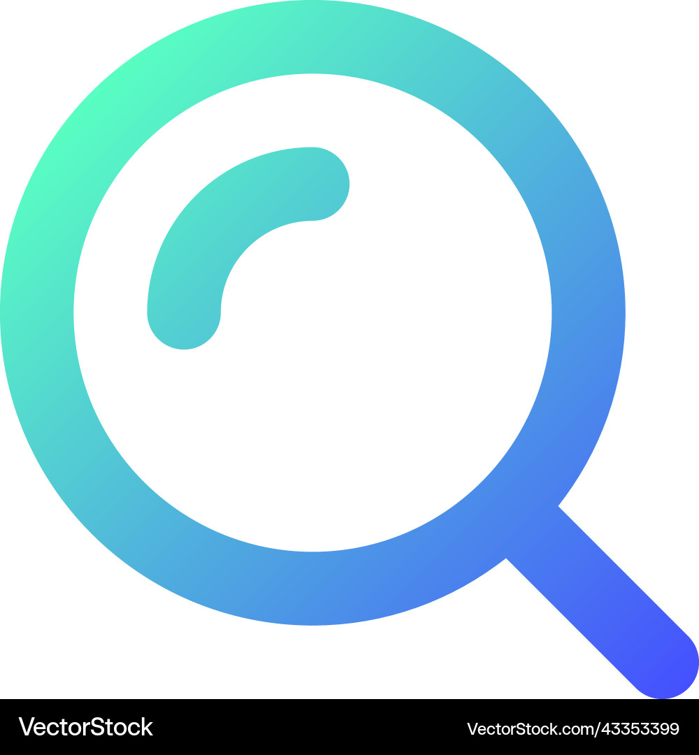 Magnifying glass pixel perfect gradient linear ui Magnifying glass pixel perfect gradient linear ui vector image