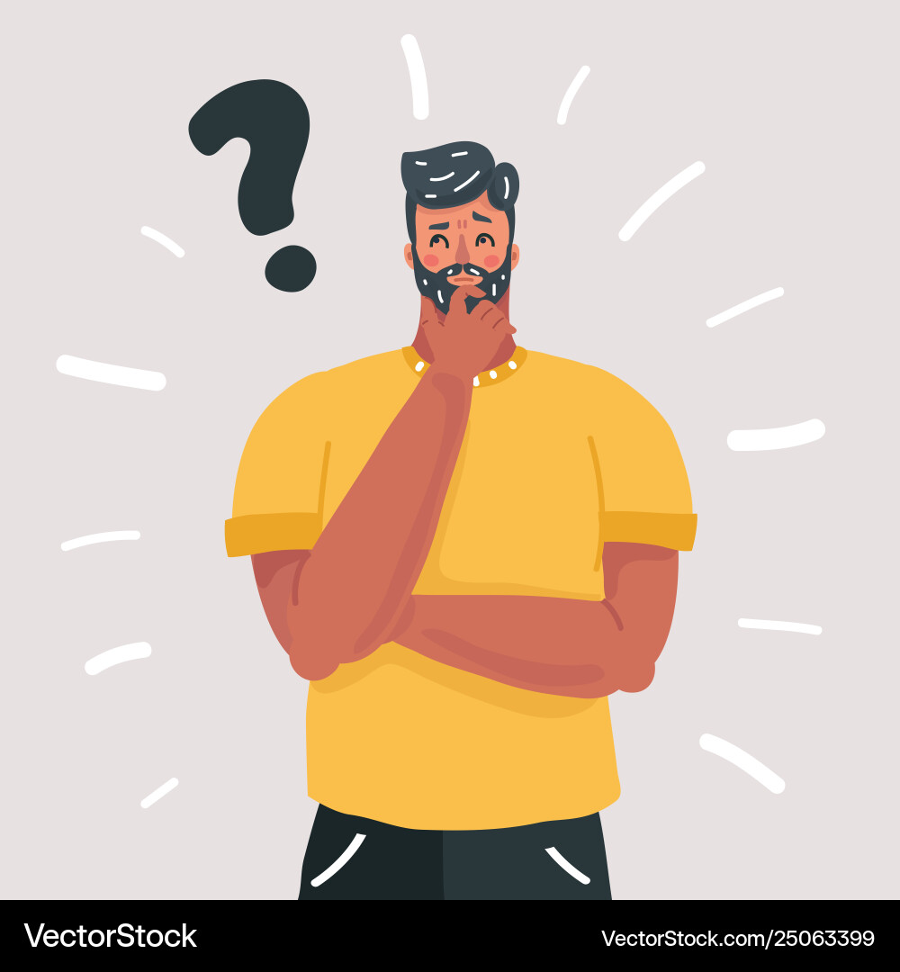Man Contemplating a Question vector image