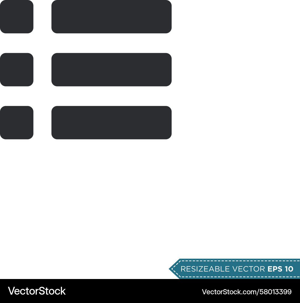 Menu Button Icon Template Vector Image