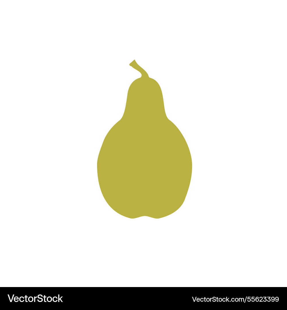 Minimalistic pear icon in flat design vector image