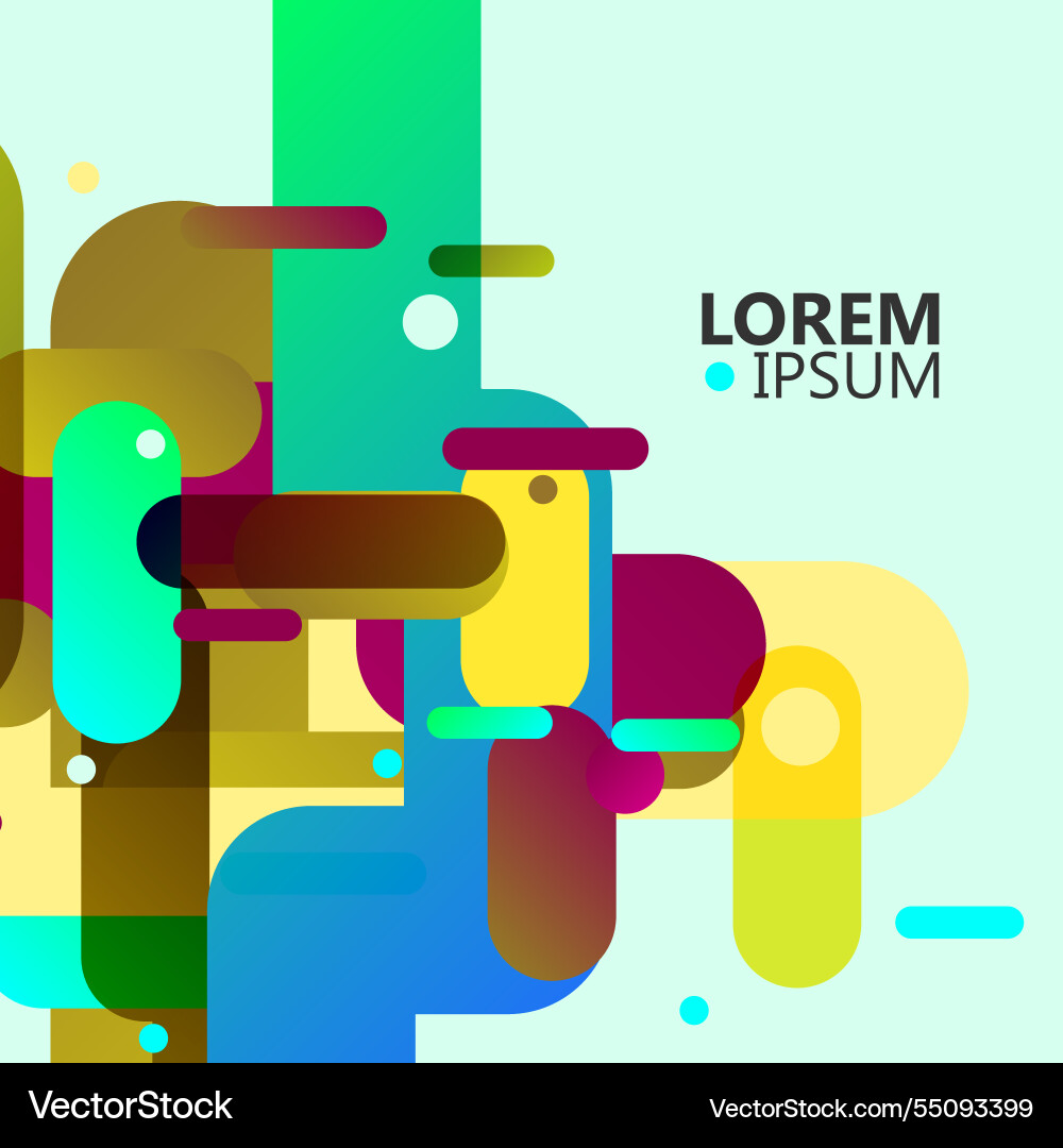 Modern abstract composition from rounded shapes vector image