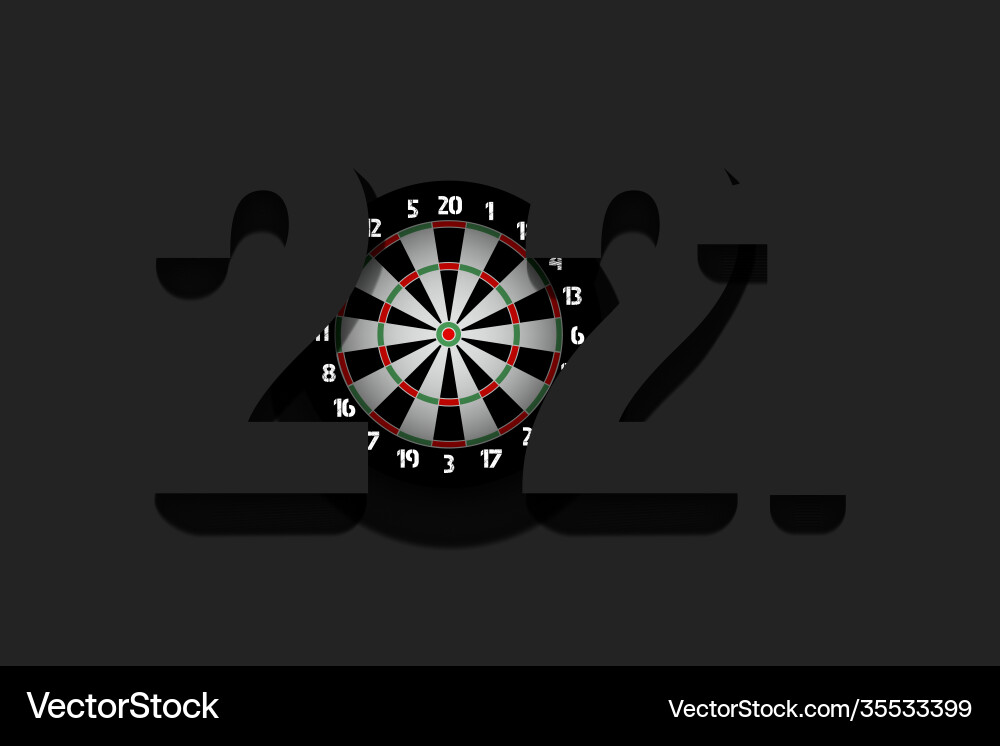 New year numbers 2021 and a dartboard New year numbers 2021 and a dartboard vector image