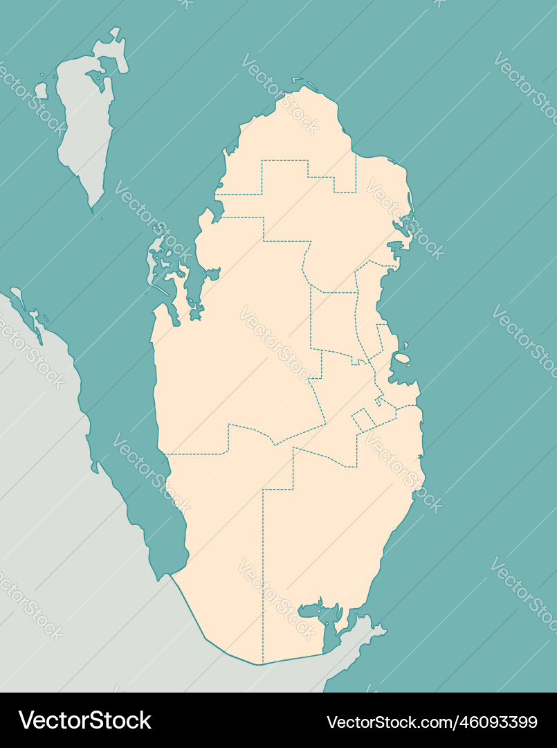 Qatar administrative divisions map no text Qatar administrative divisions map no text vector image