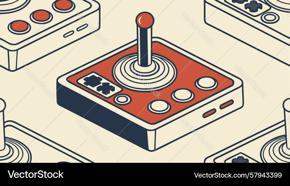 Retro Joystick Pattern Vector Image