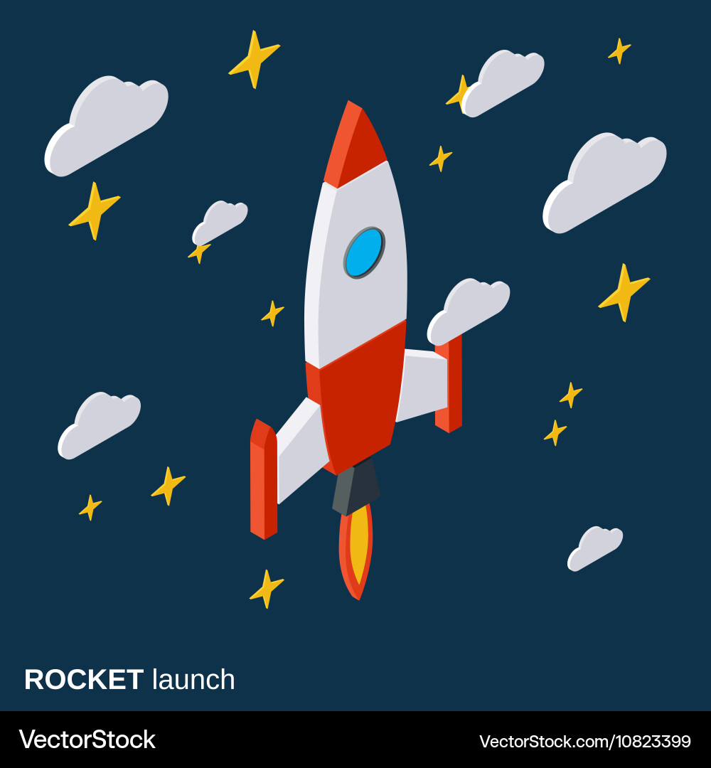 Rocket launch project startup concept Vector Image