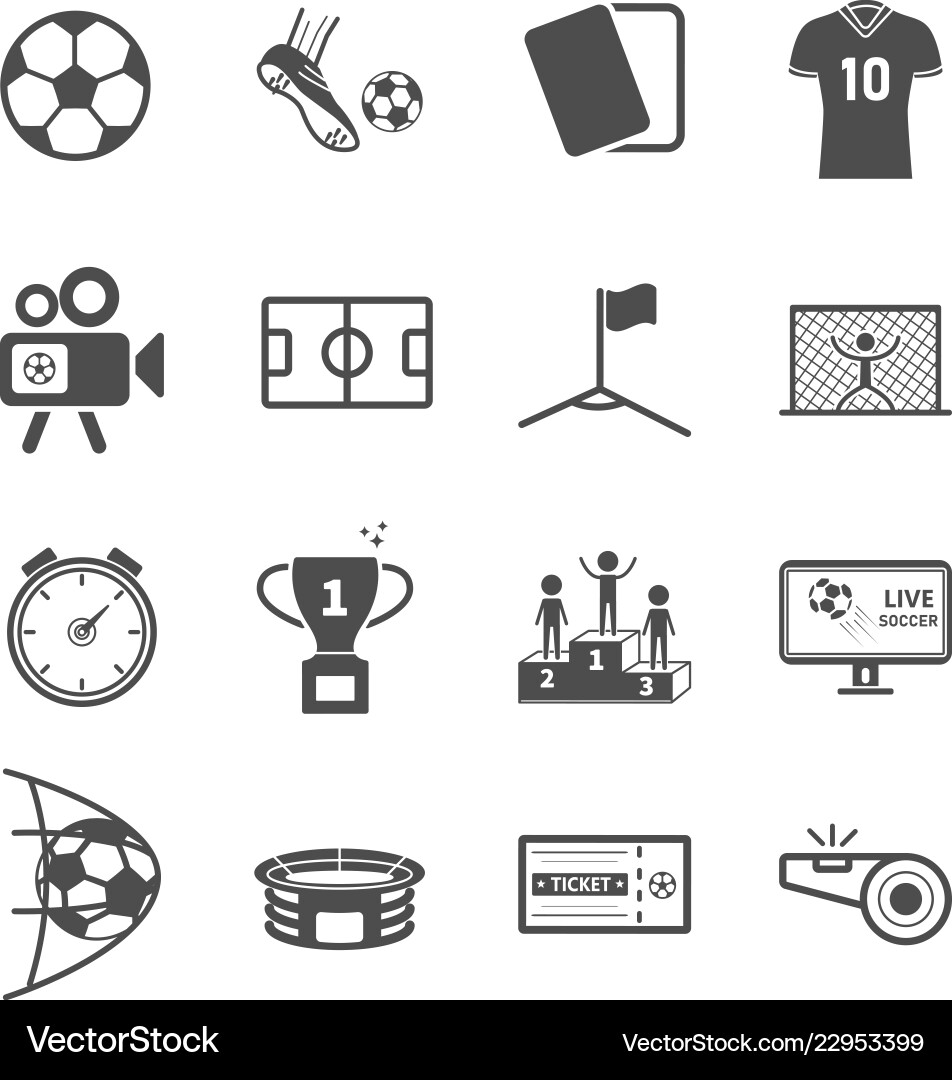 Sport Football Soccer Icons Vector Image