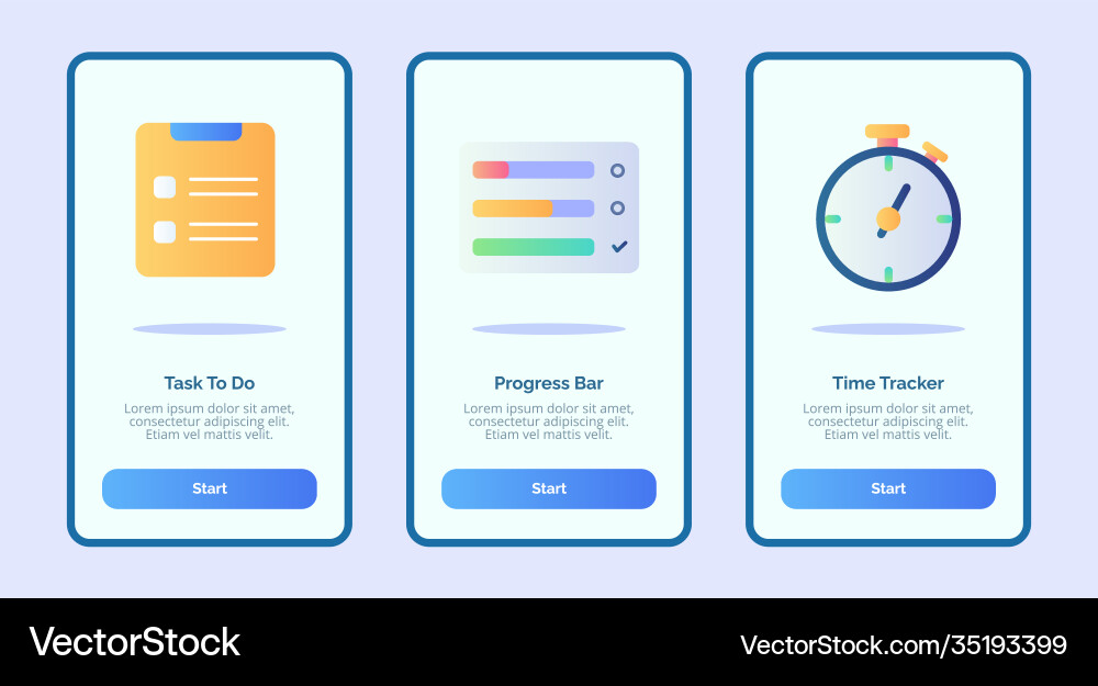Task to do progress bar time tracker for mobile Task to do progress bar time tracker for mobile Vector Image