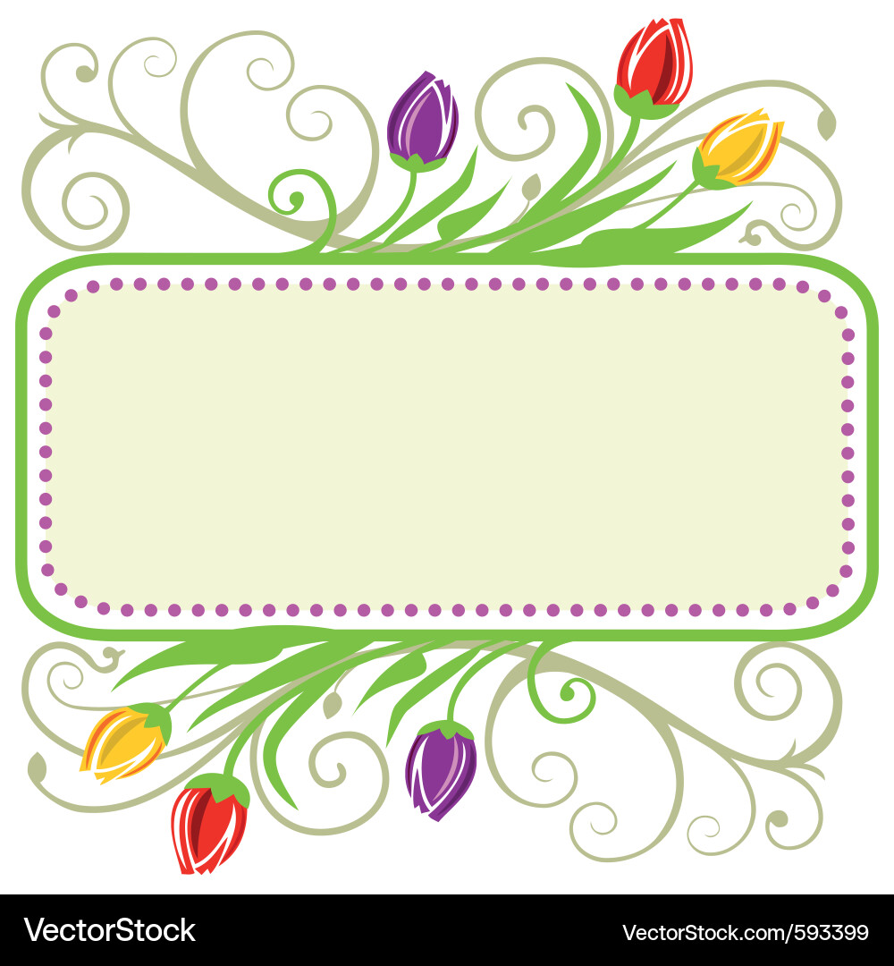 Tulips spring frame Vector Image