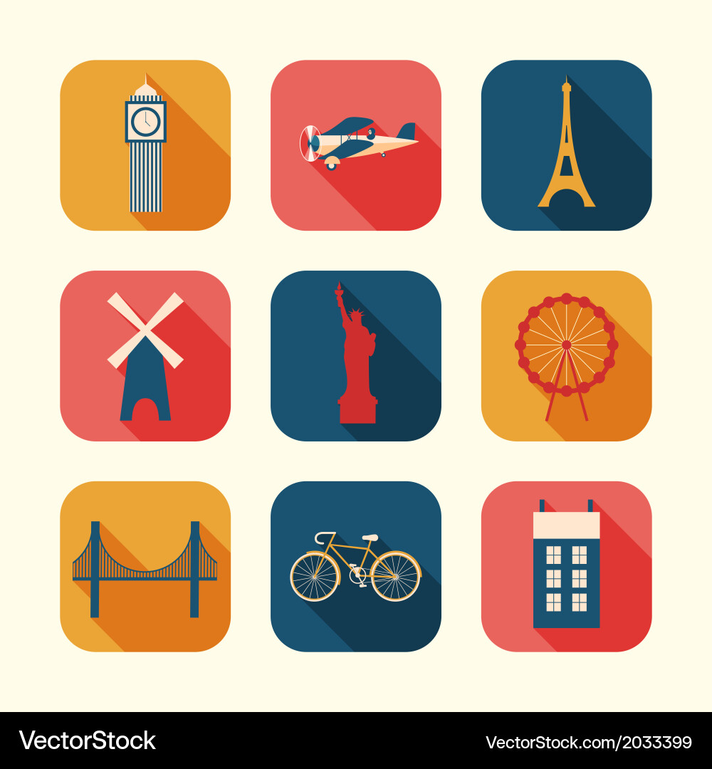 Urban City Icons vector image