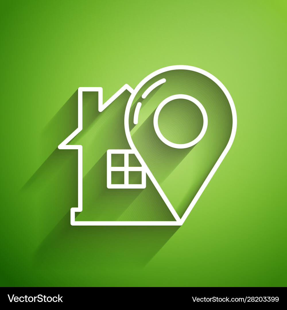 White line map pointer with house icon isolated White line map pointer with house icon isolated vector image