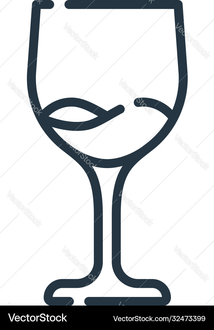 Wine icon editable stroke linear symbol Vector Image