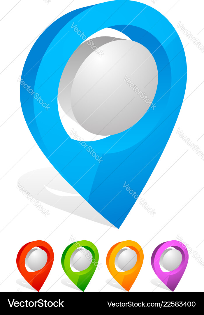 3d map pin marker address location icon Vector Image