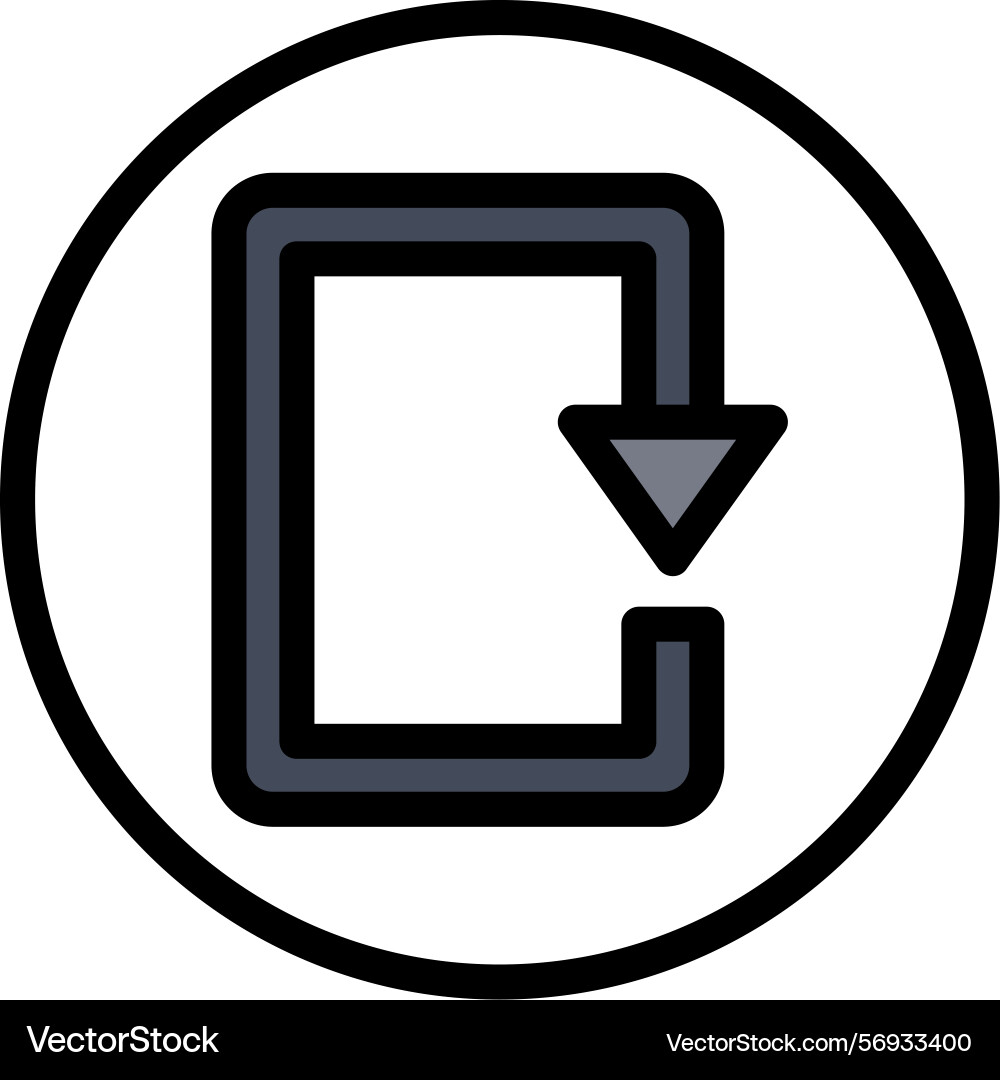Arrow loop down line filled style icon design vector image