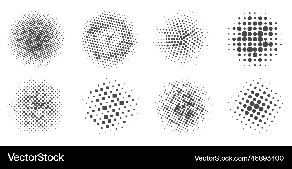 Circle dots with halftone pattern round gradient Circle dots with halftone pattern round gradient vector image