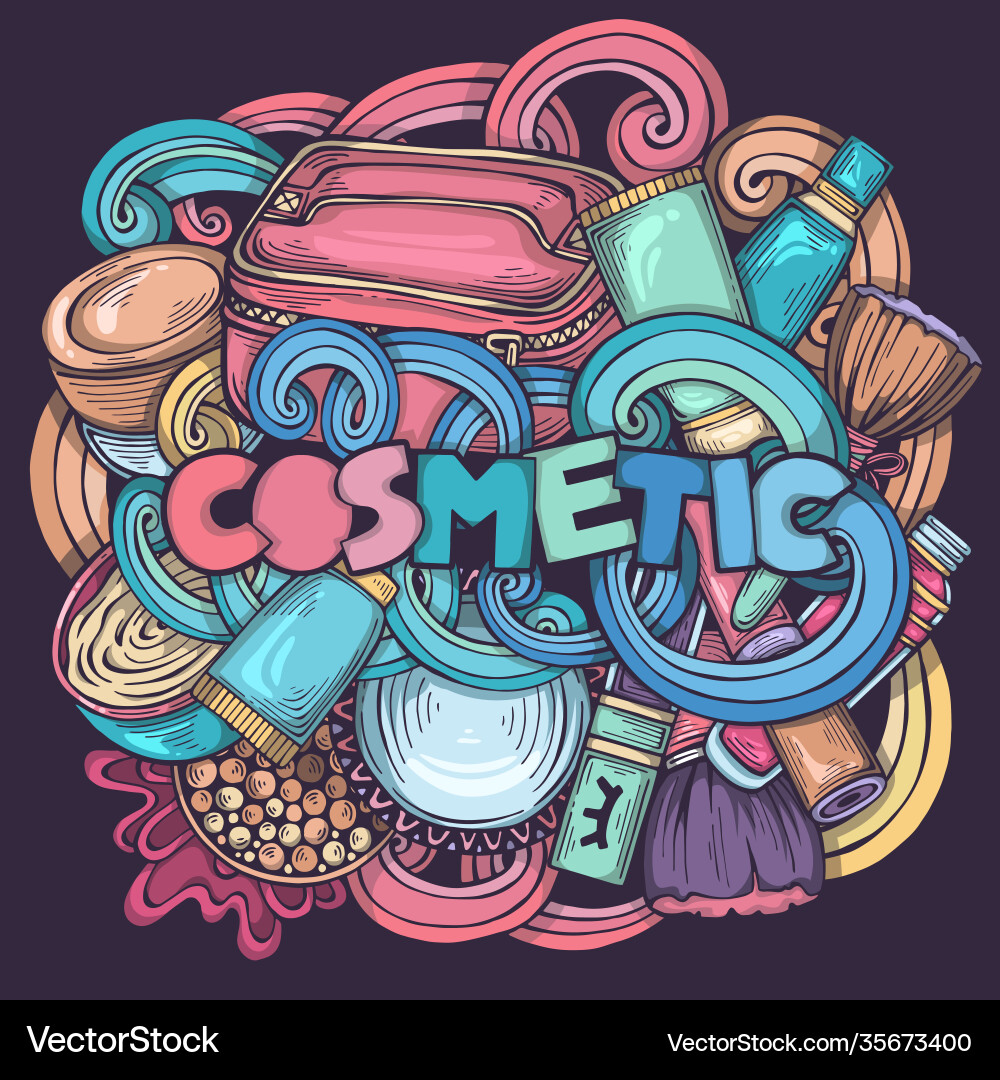Colorful art with make up objects Vector Image