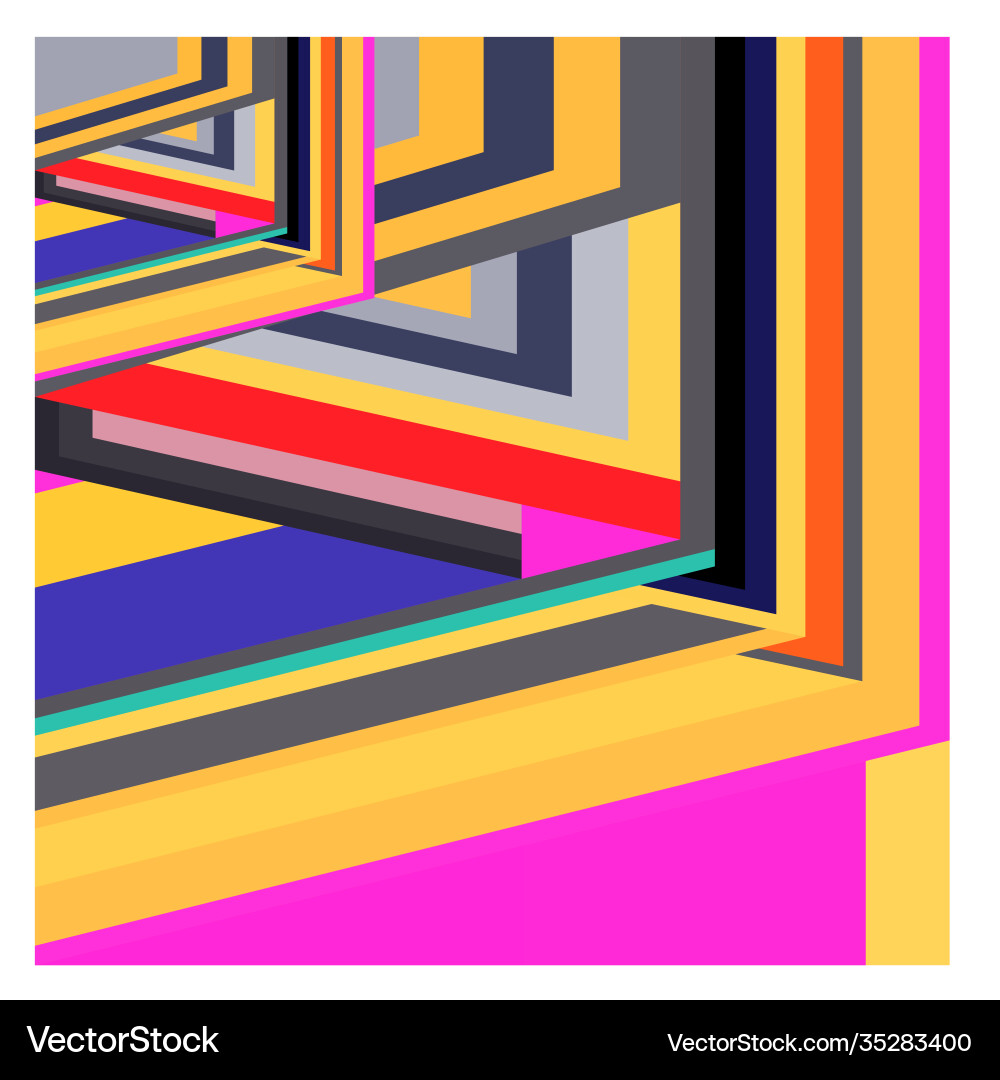 Colorful geometric and curve background pattern vector image